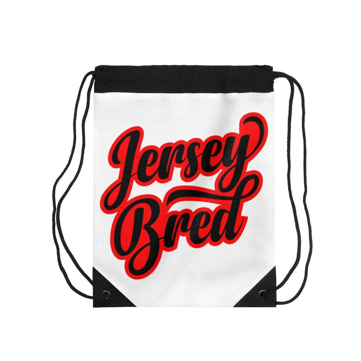 This is the front of the Jersey Bred drawstring bag