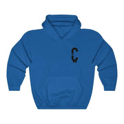 Front view of royal blue Clout Doesn't Equal Currency sweatshirt.