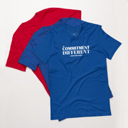 Royal blue colored My Commitment Different T-shirt.