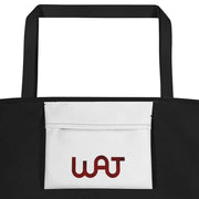Inside view of the black My Commitment Different WAJ Large Tote Bag.