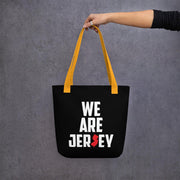 We Are Jersey Reusable Tote Bag with a yellow handle.