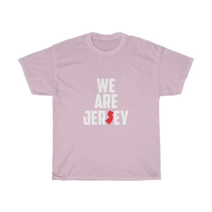 This is the light pink We Are Jersey Unisex Triblend Tee.