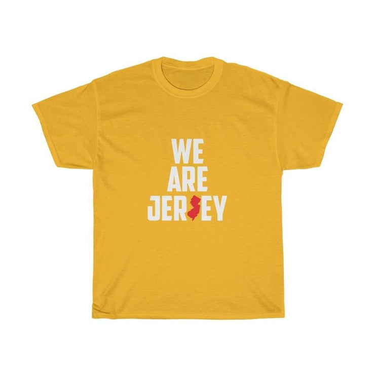 This is the gold We Are Jersey Unisex Triblend Tee.