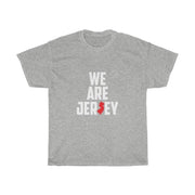 This is the ash grey We Are Jersey Unisex Triblend Tee.