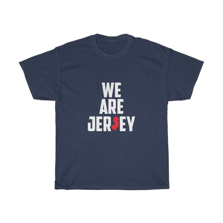 This is the navy blue We Are Jersey Unisex Triblend Tee.